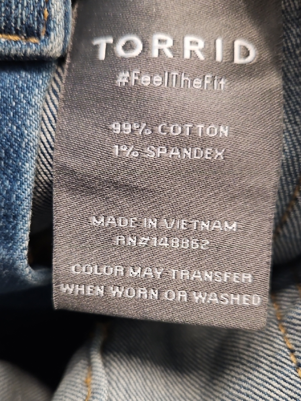torrid Distressed Indigo Denim Wide Leg Overalls Size 16R - Picture 4 of 4